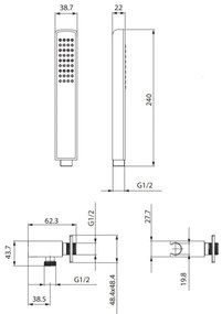 Cersanit S951-522 MILLE zuhanyszett, fényes króm kivitel