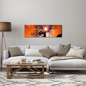 Kép - Tölgy napnyugtakor (órával) (90x30 cm)