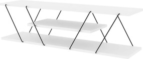 Canaz TV-állvány, fehér-fekete, 120 cm