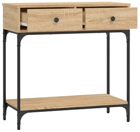 sonoma tölgy színű szerelt fa dohányzóasztal 75 x 34,5 x 75 cm