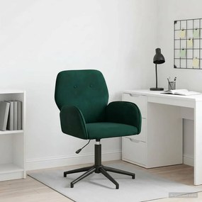 vidaXL forgatható íróasztali szék 54 x 55 x 90 cm Sötétzöld Bársony