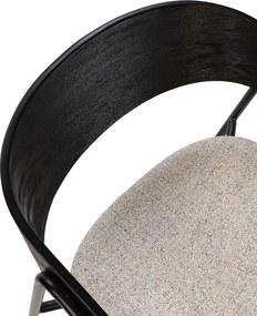 Fekete-bézs kárpitozott karfás étkezőfotel szett 2 db-os Cora – MOME