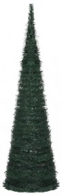 zöld elővilágított pop-up mű zsinórkarácsonyfa 150 cm