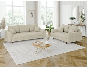 Bézs kordbársony kanapé 210 cm Ariella – Ropez