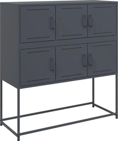 vidaXL antracitszürke acél tálalószekrény 100,5 x 39 x 107 cm