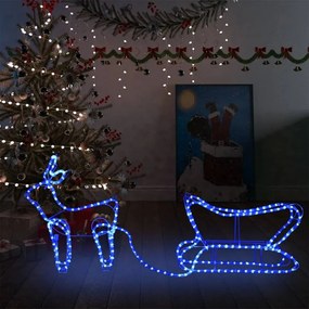 Rénszarvas és szán kültéri karácsonyi dekoráció 252 led-del