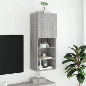 szürke sonoma színű TV-szekrény LED-lámpákkal 40,5x30x102 cm