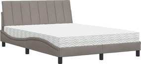 vidaXL tópszínű szövet ágy matraccal Hanko 140x190 cm