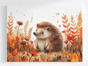 Poszter Gyerekek Erdő Ősz Állat Süni Virágok Levelek 80x60