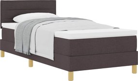 vidaXL Boxrugós ágy matracmal Sötét Barna 90 x 190 cm szövet