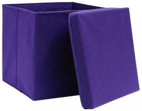 10 db lila szövet tárolódoboz fedéllel 32 x 32 x 32 cm