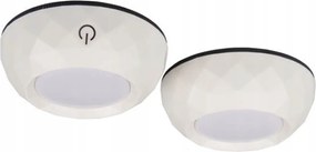 2x LED-es öntapadós szekrénylámpa kerek Fehér fény a szekrényhez