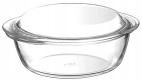 Pyrex Üveg sütőtál fedővel, kerek, 3 l