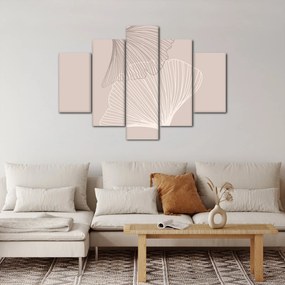 Kép - Bézs színű levelek N⁰2 (150x105 cm)