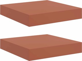 vidaXL Falpolc Falra szerelhető 2 pcs Piros 23 x 23,5 x 4 cm Faanyag