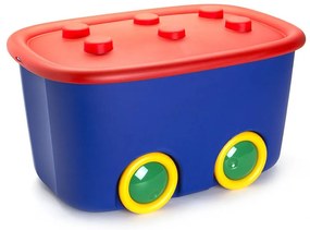 KIS Tároló doboz FUNNY L 46l piros-kék