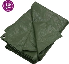 vidaXL zöld HDPE takaróponyva 180 g/m² 3 x 5 m