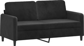 vidaXL kétszemélyes fekete bársony kanapé 140 cm