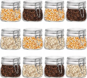 Üveg Tároló Élelmiszeres Doboz Száraz és Folyékony Termékekhez 500ml 0,5L 12db