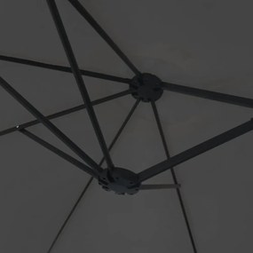 antracitszürke dupla tetős LED-es napernyő 449x245 cm