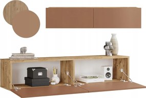 Rtv szekrény Future réz akasztós komód TV-hez Loft 140 cm