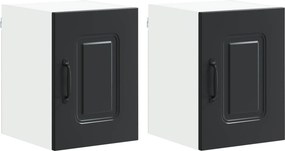 vidaXL Konyhaszekrény Kalmar 2 pcs Fekete 30 x 31 x 40 cm Faanyag