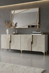 Meyra 180 - White, Travertine, Gold