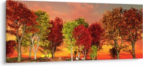 Kép - Színes fák (120x50 cm)