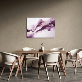 Üveg kép - Lila folyadék művészet (70x50 cm)