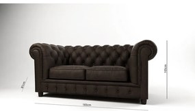 Sötétbarna bársony kanapé 184 cm Cambridge – Ropez