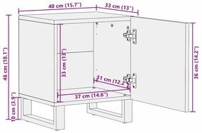 Éjjeliszekrények 2 pcs Természetes 40 x 33.5 x 46 cm