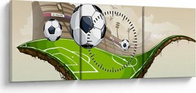 Kép - futballpálya (órával) (90x30 cm)