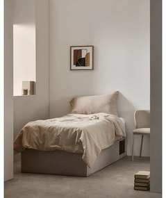 Bézs kárpitozott ágyneműtartós egyszemélyes ágy 90x190 cm Matters – Kave Home