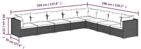 8 részes barna polyrattan kerti ülőgarnitúra párnákkal