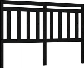 vidaXL fekete tömör fenyőfa ágyfejtámla 146 x 4 x 100 cm