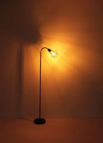 Globo 15351S Állólámpa fém fekete matt, fémhálós fekete matt, lábkapcsoló a kábelben, flexo, HxSzxM: 370x220x1750mm, kábelhossz 1800mm, nem tartozék: 1x E27 40W 230V