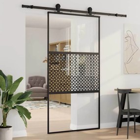 Csúszó ajtó Fekete 102.5 x 205 cm Edzett üveg és Alumínium