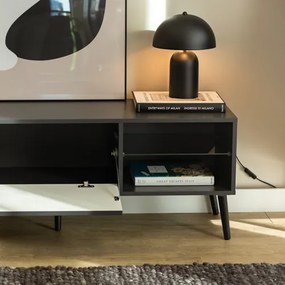 BARCELONA komód/alacsony szekrény, 135 cm, 1 ajtós | Antracit/fekete