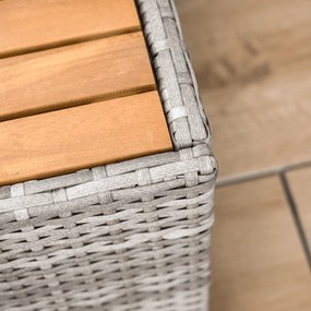 Kerti rattan szett, szürke/természetes/krémszínű, DEBRA