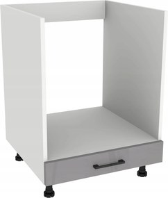 Alsó konyhaszekrény sütő alá 60 Capri Fehér előlap Szürke akril fényes