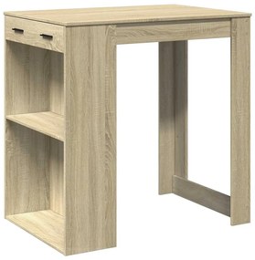 sonoma tölgy színű szerelt fa bárasztal 102 x 70 x 103,5 cm
