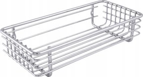 Ezüst fürdőszobai drótpolc zuhany alá lógó fali kosár