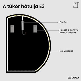 Kerek tükör LED világítással E3