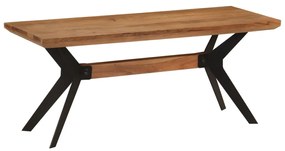 tömör akácfa és acél étkezőpad 110x40x46 cm