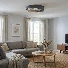 BRILAGI- LED mennyezeti lámpatest VELVET TWIST LED/24W/230V 4000K átm. 55 cm szürke/kr.