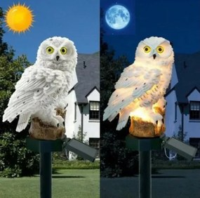 GGV LED napelemes kerti lámpa - bagoly, 14 cm