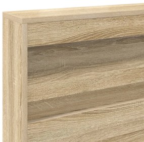 Könyvespolc ágy Sonoma tölgy 90x190 cm Műanyag forgácslap