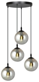 Csillár zsinóron COSMO 4xE14/10W/230V átm. 40 cm fekete/szürke