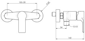 Sapho - Zuhanycsap PAX fényezett króm