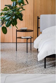 Fekete éjjeliszekrény tölgyfa dekoros asztallappal Tu – noo.ma